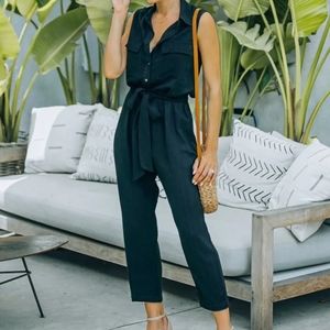 VICI Brixton Linen Blend Button Down Jumpsuit